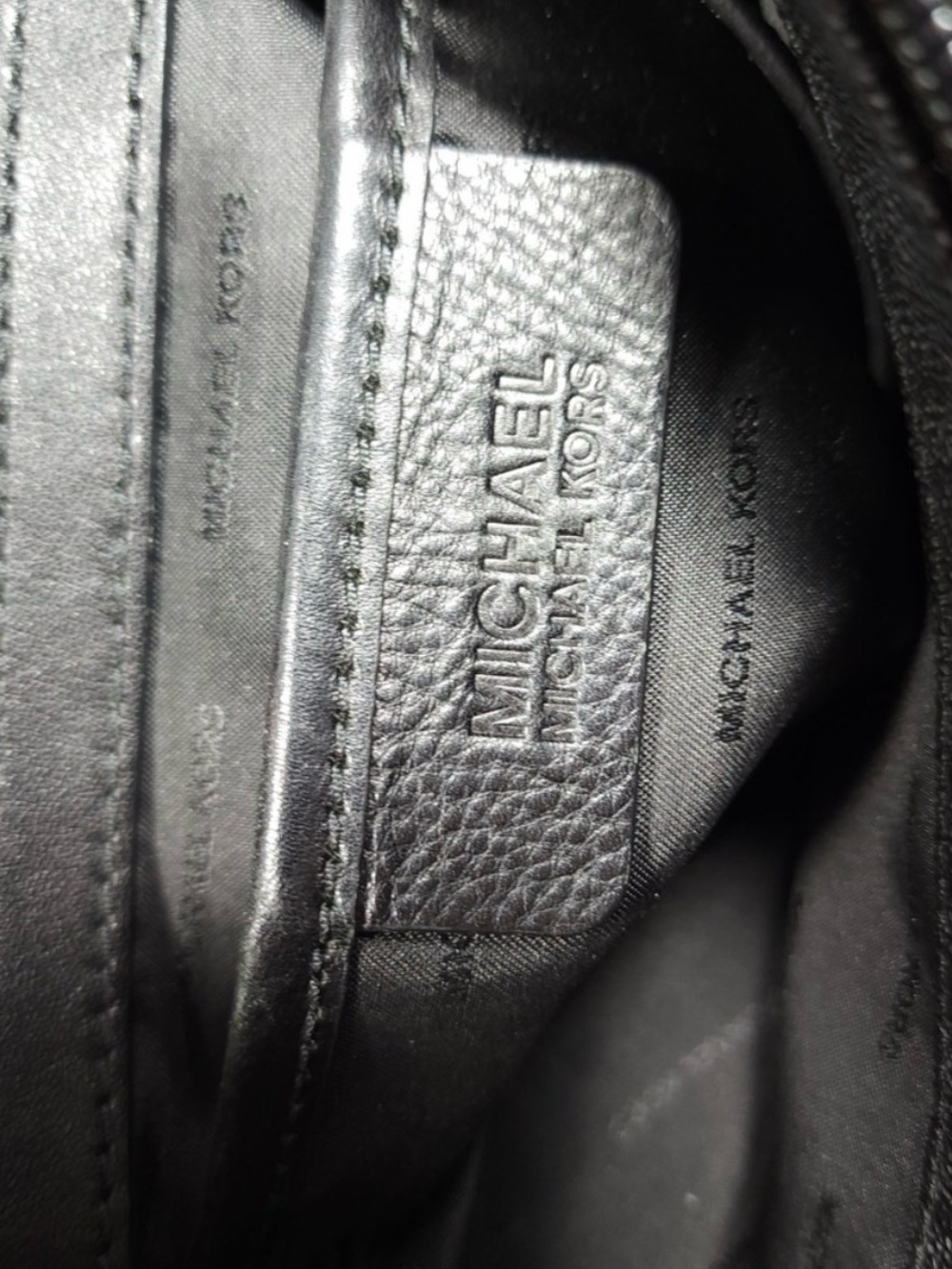 Michael Kors Jet Set Signature Logo Tote Bag Black Monogram Silver Hardware - Picture 5 of 8